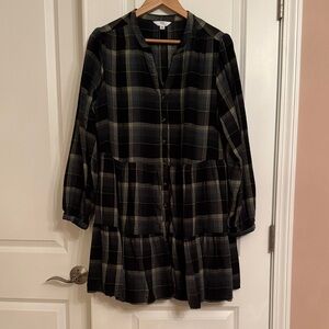 Time and Tru Black Plaid Dress